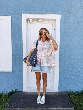 sweet life oversized plaid top