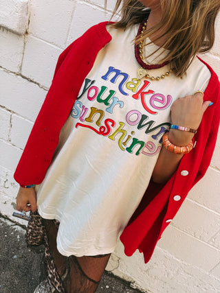 ETTA OG | make your own sunshine graphic tee - ivory / multicolor