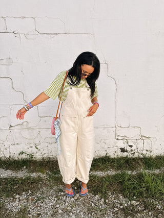 zip it up overalls - cream