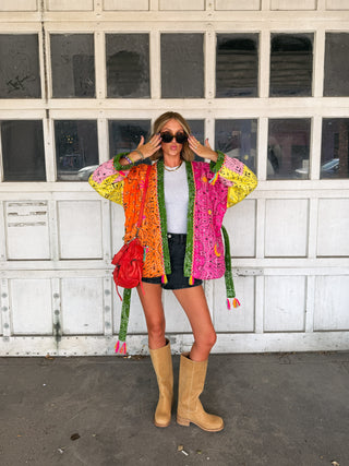 quilted kimono jacket
