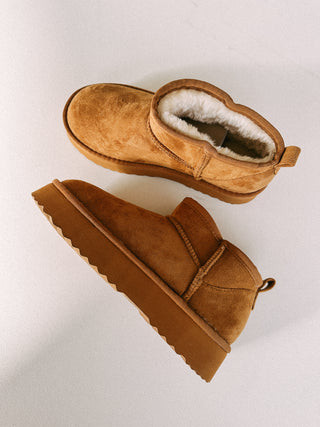 platform mini boot - chestnut