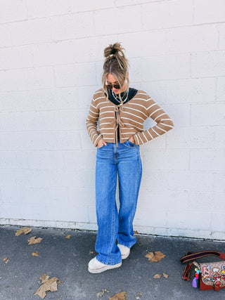 sienna tie up sweater - stripe