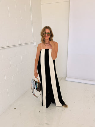 hot stuff stripe jumpsuit