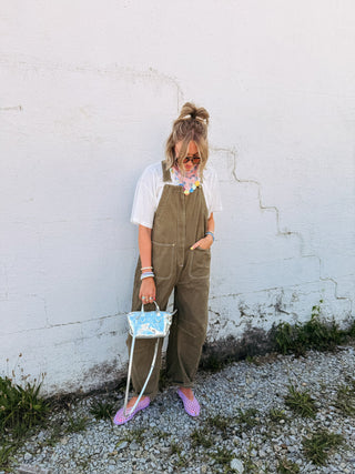 zip it up overalls - olive