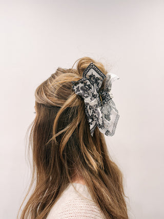 frilly bandana hair clip