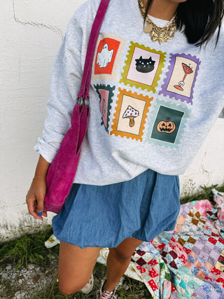 ETTA OG | halloween stamps sweatshirt - ash