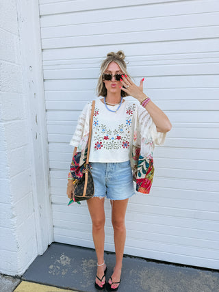spanish moss floral top