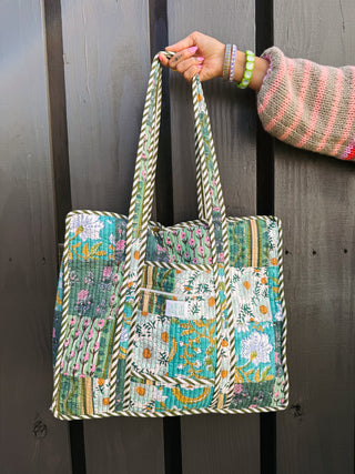 ETTA OG | quilted tote bag - evergreen