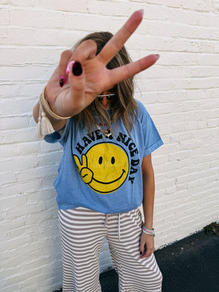 smiley face graphic tee