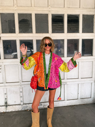 quilted kimono jacket