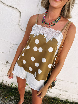 date night polka dot tank top