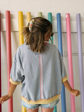 middle of nowhere stripe top - blue