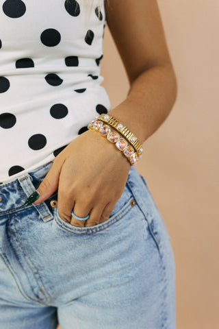 beljoy | lila crystal bracelet - light pink