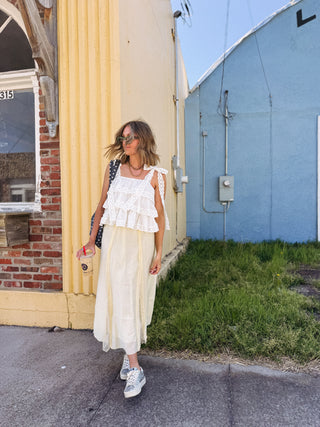 afterglow lace maxi skirt