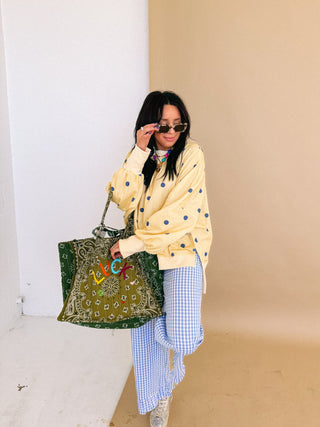 turn up the sunshine polka dot top