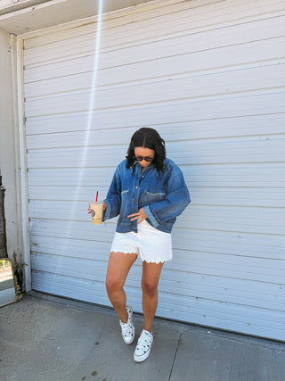 blanket stitch denim jacket