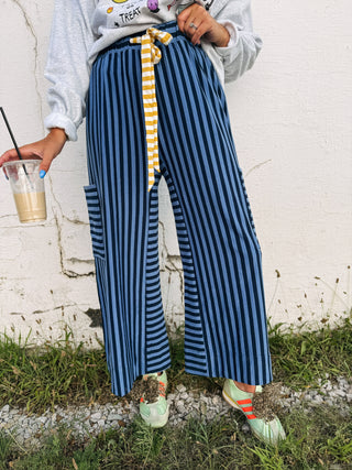 side street striped pants