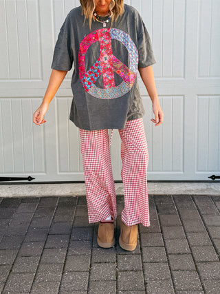 boyfriend boxer pants - red