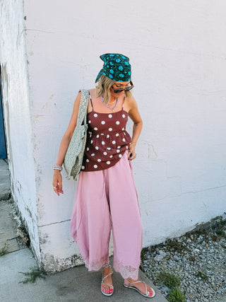 boho bloomer pants - mauve