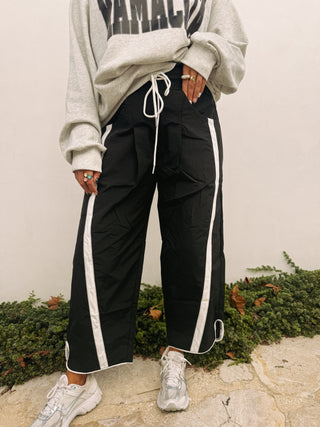 push it windbreaker pants - black