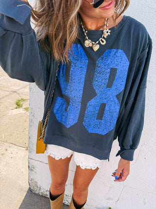 varsity letterman sweatshirt