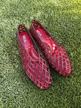 MIA | jelly bean flats - burgundy