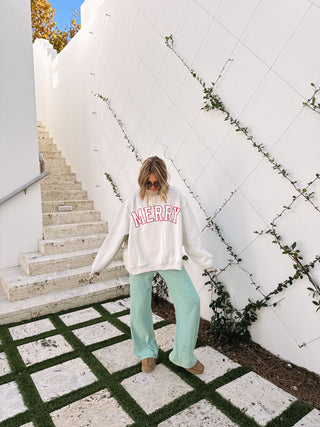 merry mock neck sweatshirt