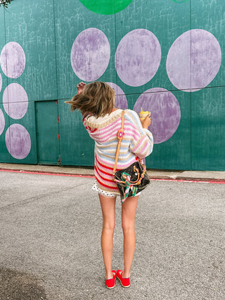 just my type stripe cardigan