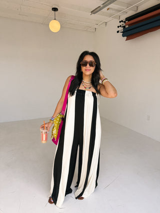hot stuff stripe jumpsuit