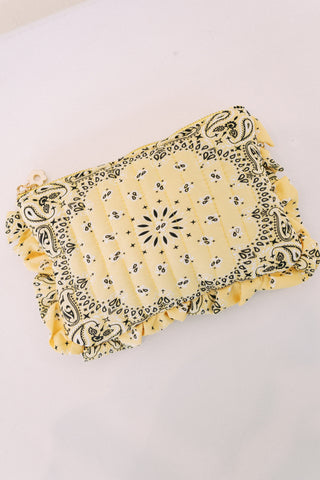 bandana ruffle pouch - yellow