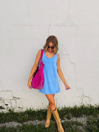 z supply | sloane v-neck mini dress - bay blue