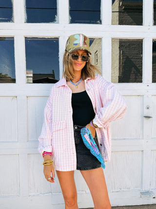 paloma pink oversized denim jacket