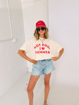 ETTA OG | hot dog! I love summer graphic tee - ivory
