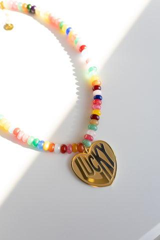 beljoy | lucky in love stone necklace - rainbow