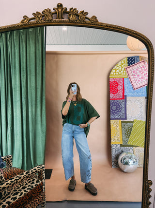 azalea eyelet barrel jeans