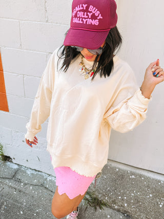 wake up pearl sweatshirt - ivory
