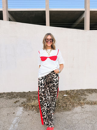 polka dot bikini tee