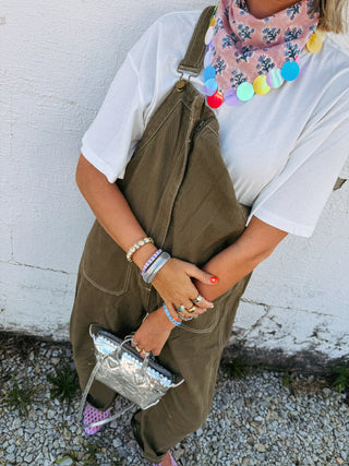 zip it up overalls - olive