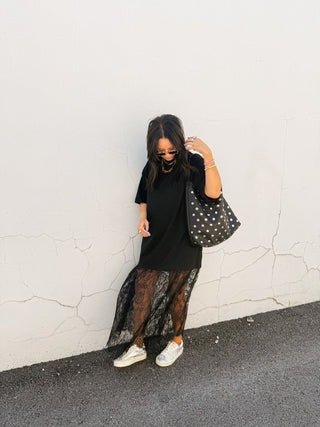 blackbird lace tshirt dress