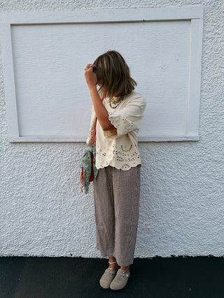 iris eyelet top - natural