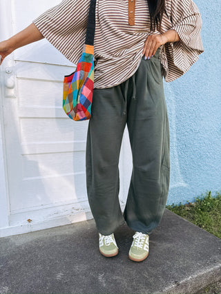sidewalk barrel leg sweatpants - green