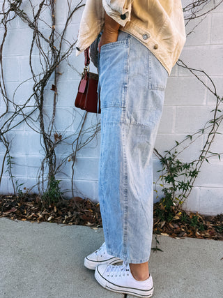 denim balloon pants