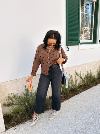 brown eyed girl button top