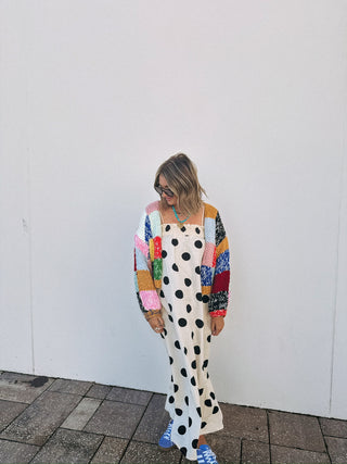 polka dot party dress - cream