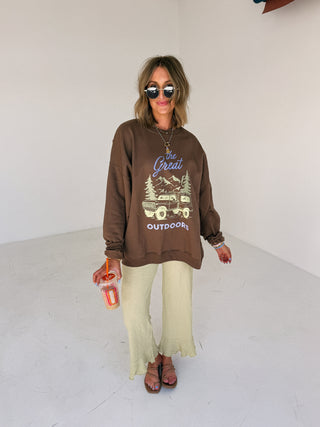 ETTA OG | the great outdoors sweatshirt - brown