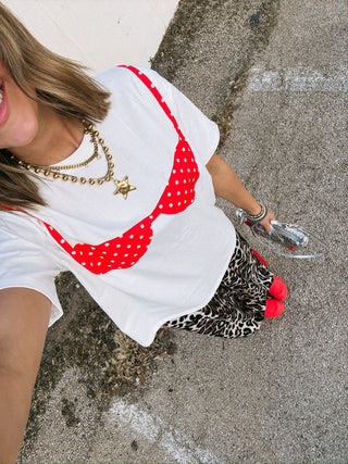 polka dot bikini tee