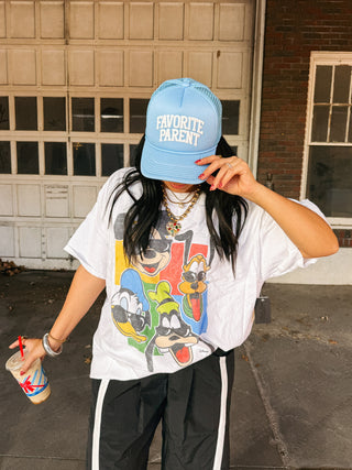 clubhouse characters graphic tee.
