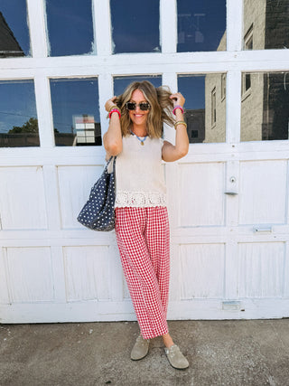 summer picnic pants - red