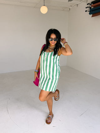 seeing green striped dress