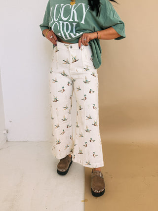 lucky duck wide leg pants